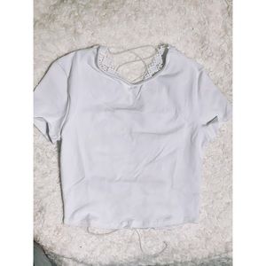 UO Reya Lace-up Back Crew Neck tee